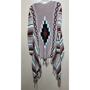 Hayden‎ Los Angeles Women's Small Open Front Longline Cardigan Aztec BOHO